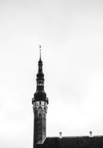 Grayscale Photography Of Vintage Tower photo