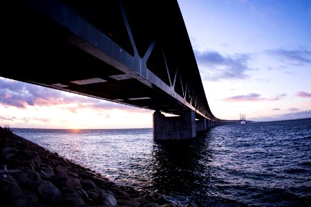 Black Bridge During Sunset