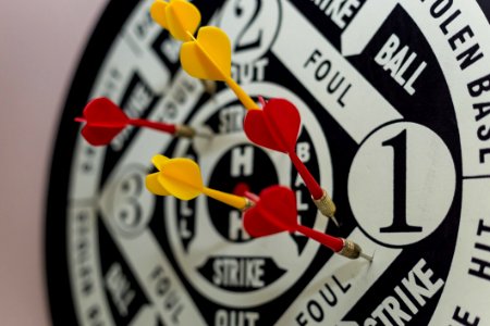 Dart Board With Darts photo