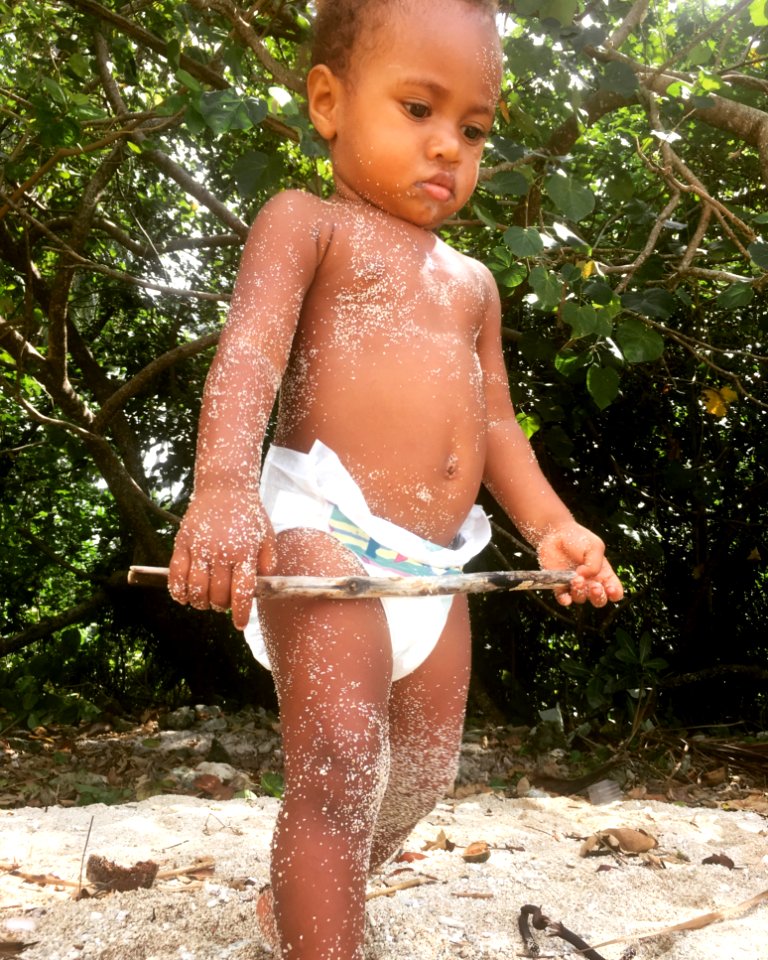 Standing Baby Wearing Diaper