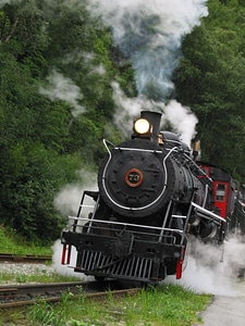 Steam locomotive monument railroad photo