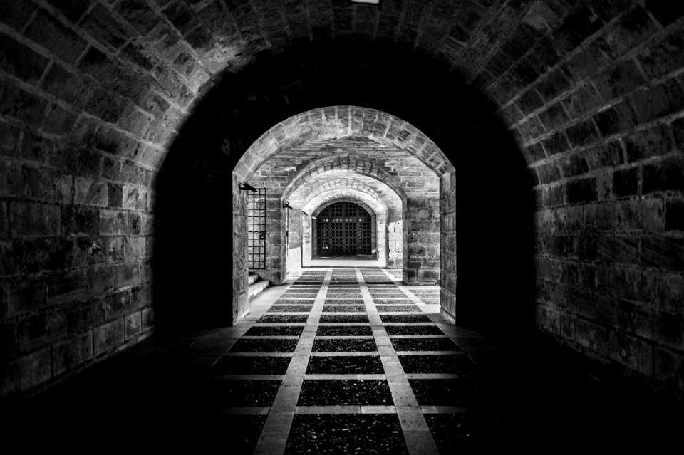 Grayscale Photo Of Railway