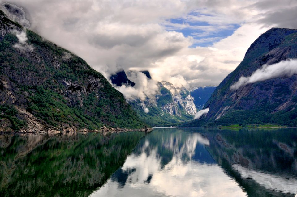 Clouds Daylight Fjord