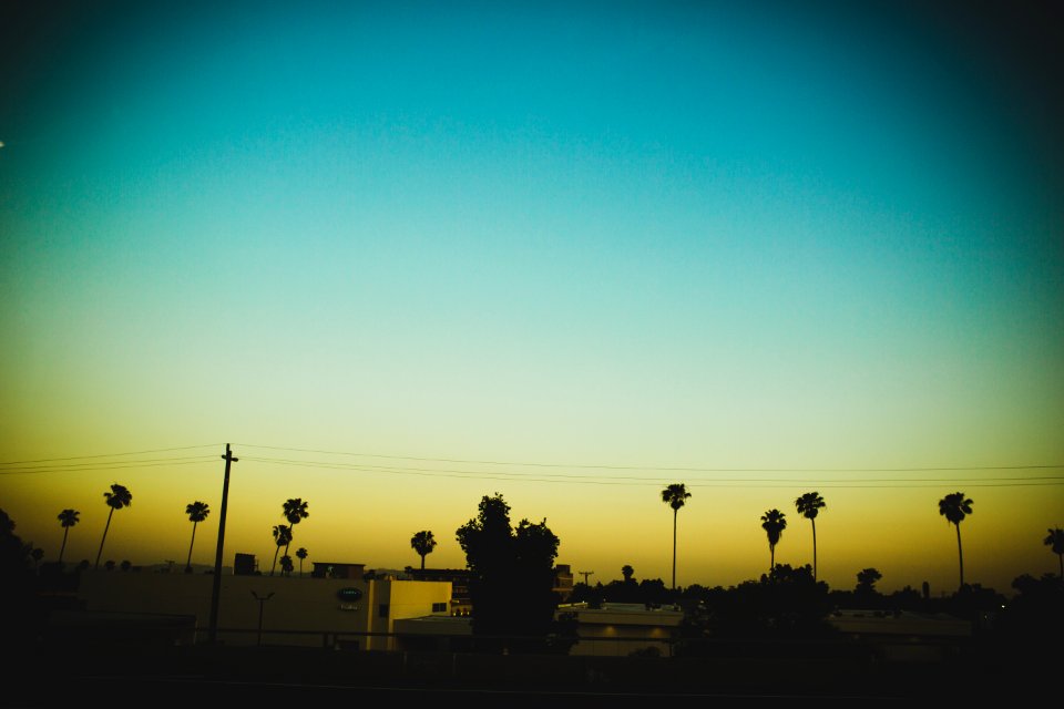 Backlit Beach Buildings