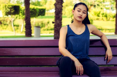 Beautiful Bench Girl photo