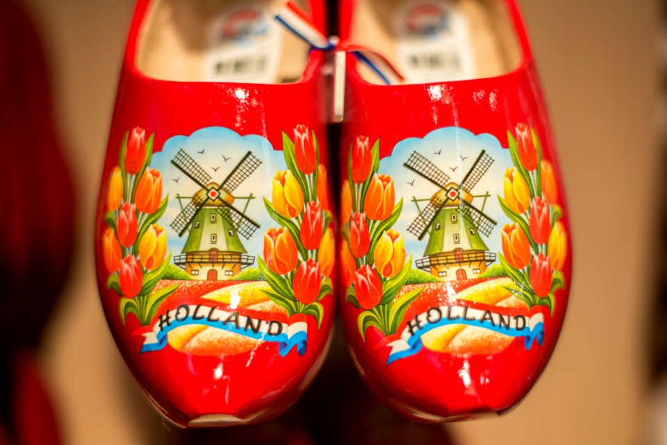 Pair Of Red Ceramic Shoes