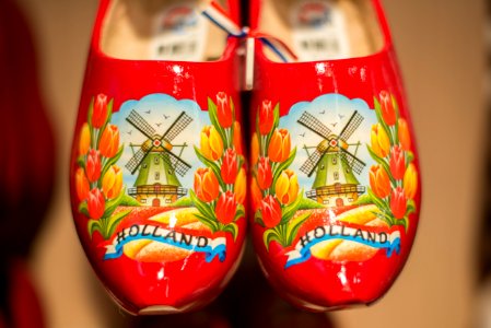 Pair Of Red Ceramic Shoes