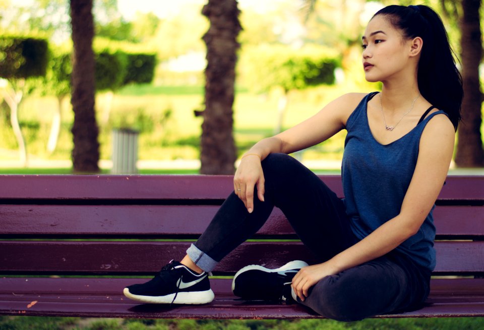 Bench Girl Leisure