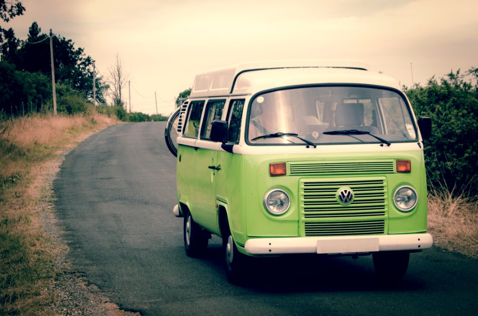 Green And White Volkswagen Combi