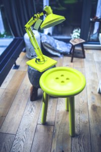 Yellow Lamp And Little Table
