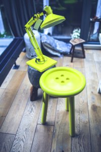 Yellow Lamp And Little Table photo