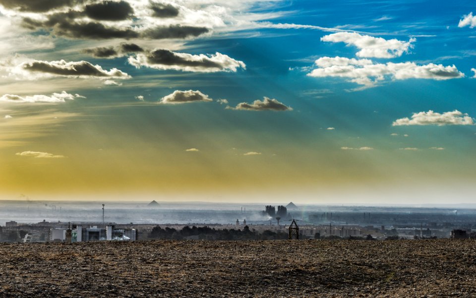 Desert Under Sunny Cloudy Blue Sky photo