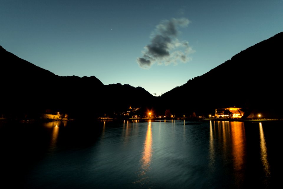Backlit Lights Mountains