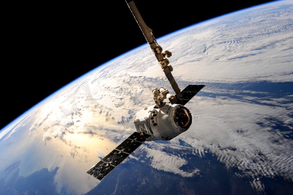 White Outer Space Satellite