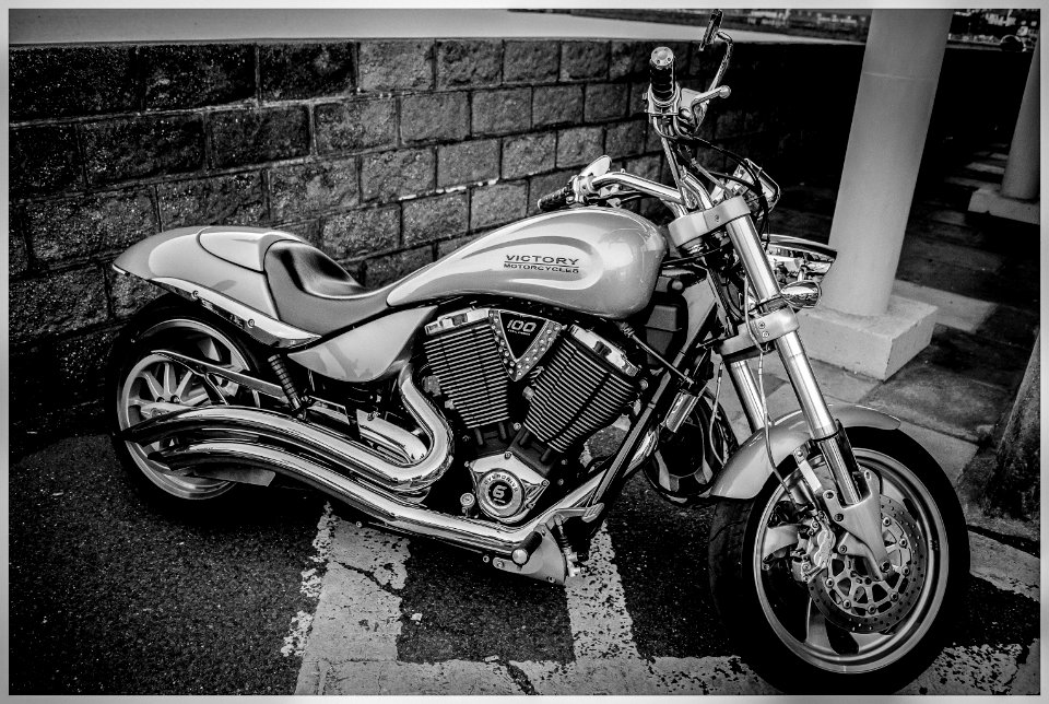 Automotive Bike Black-and-white