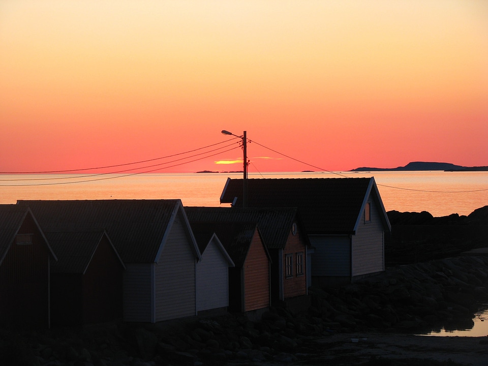 Houses norway evening sun