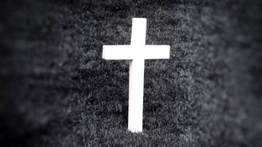 Black-and-white Cemetery Cross photo