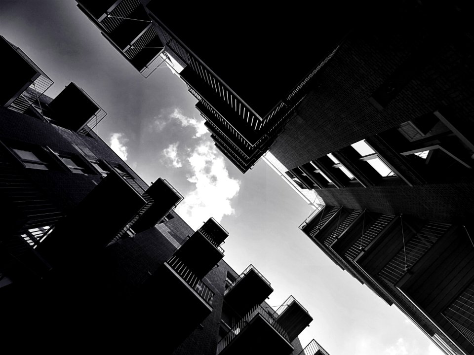 Architecture Balconies Black-and-white