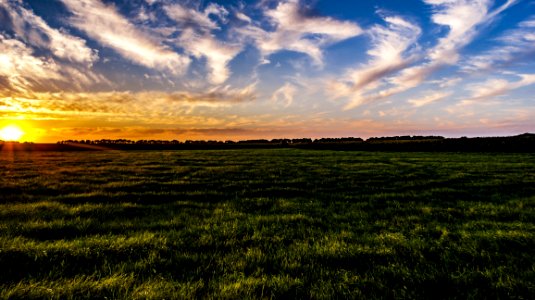 Afterglow Clouds Countryside