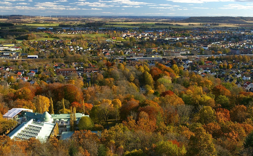 Town landscape fall