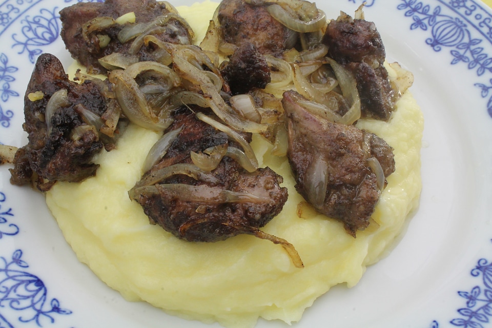 Mashed potatoes liver onions