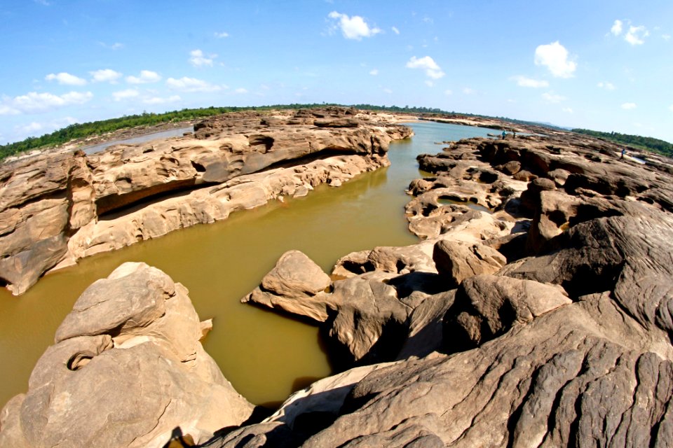 Backgrounds Boulders Clouds