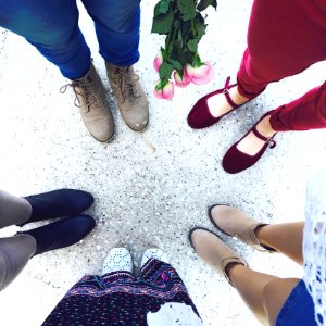 Five Person Wears Footwear At Daytime photo