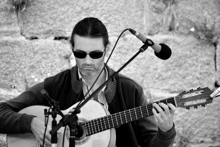 Artist Black-and-white Guitar photo