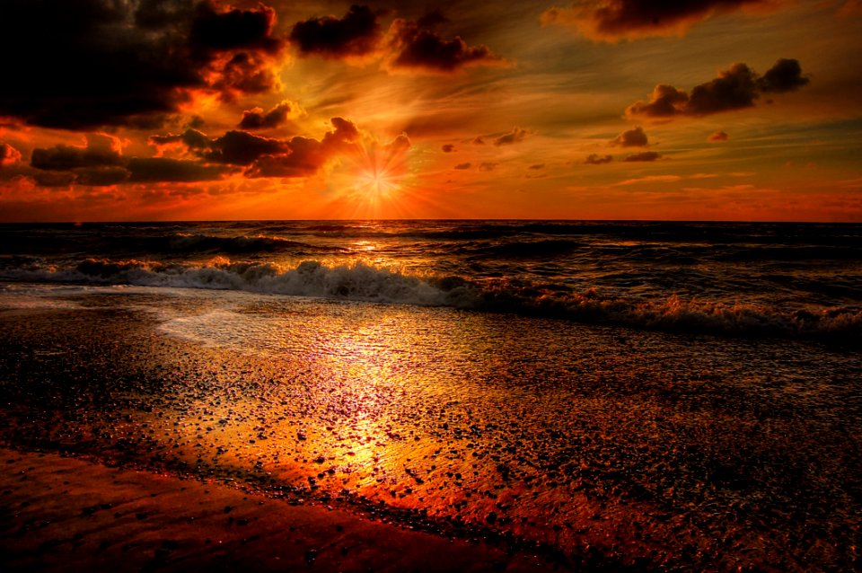 Afterglow Beach Clouds