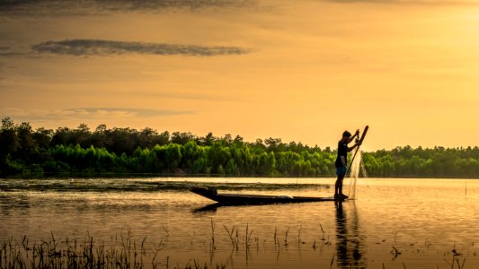 Countryside Daylight Fisherman