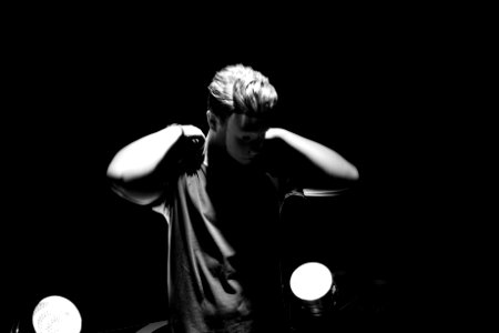 Black-and-white Boy Dark