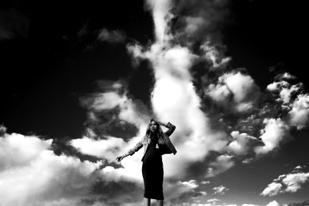 Black-and-white Clouds Dress