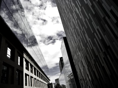 Alley Black-and-white Buildings photo