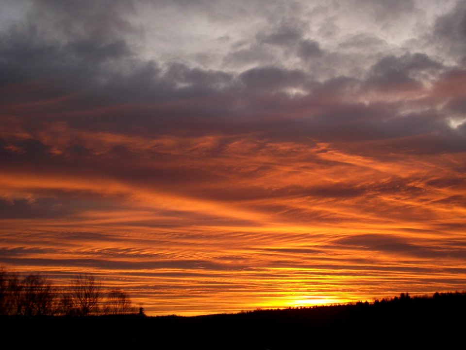 Sky Red Sky At Morning Afterglow Horizon