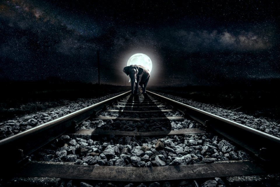 Track Atmosphere Darkness Sky