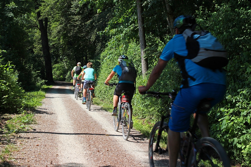 Cyclists wheel drive photo