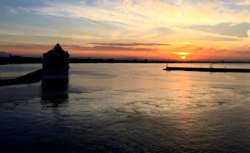 Horizon Sky Calm Sunset photo