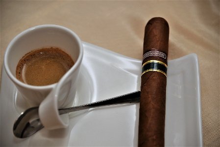 Cigar Tobacco Products Cup Coffee photo