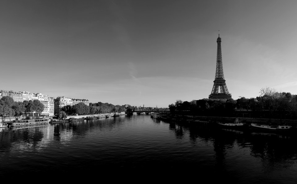 Sky Black And White Reflection Landmark
