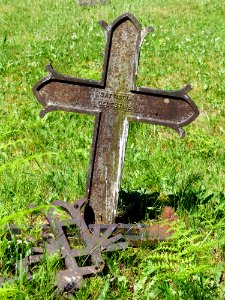 Cross Grave Grass Headstone photo