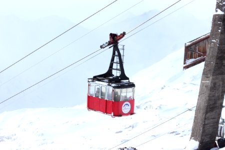 Snow Cable Car Winter Geological Phenomenon photo