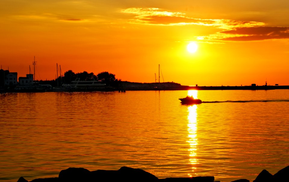 Sunset Sky Afterglow Horizon