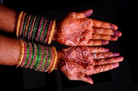 Hand Mehndi Finger Pattern photo