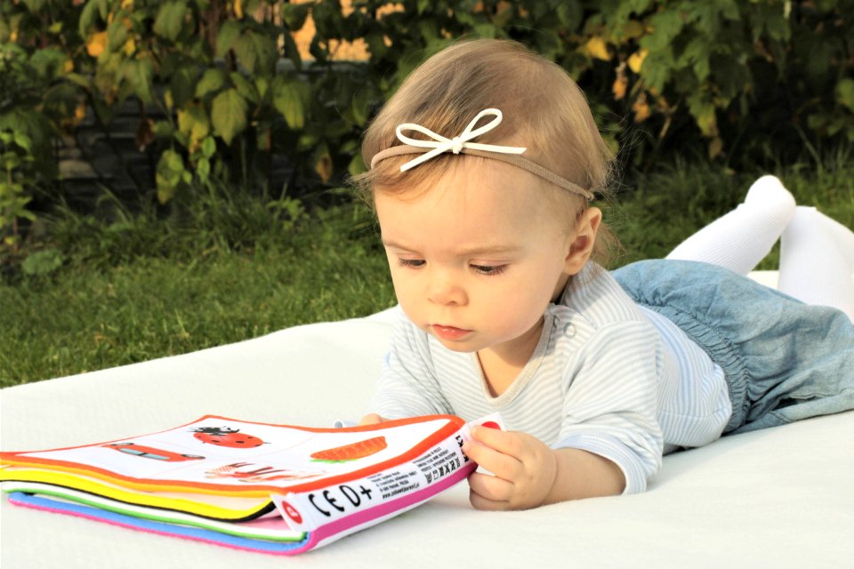 Child Toddler Infant Reading photo