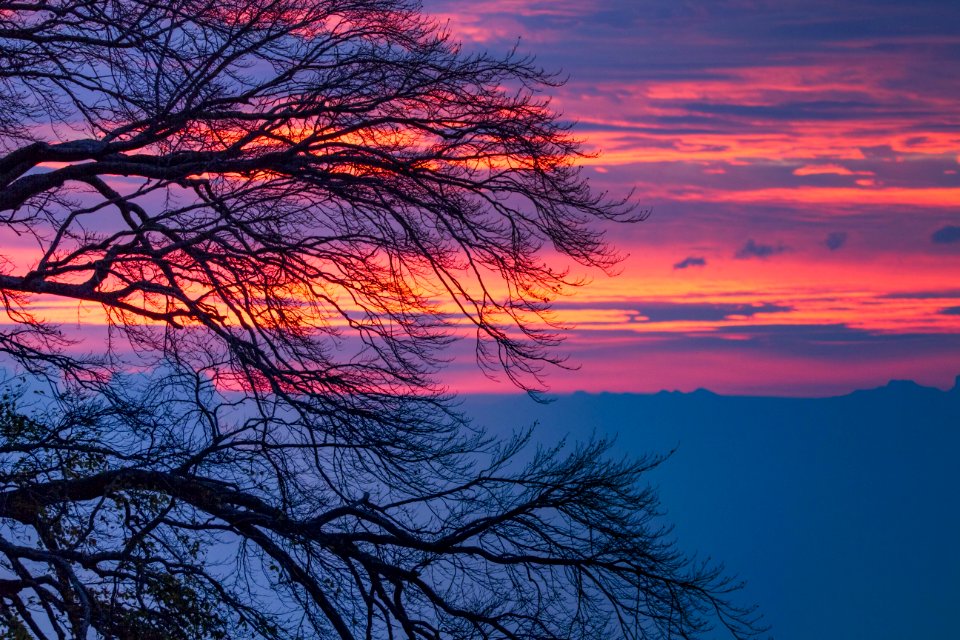 Sky Red Sky At Morning Afterglow Sunrise