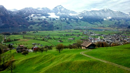 Mountain Village Mountain Range Grassland Mountainous Landforms photo