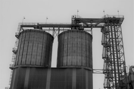 Black And White Building Silo Industry photo