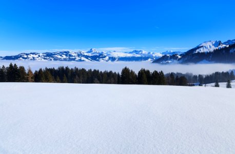 Winter Snow Sky Mountainous Landforms photo