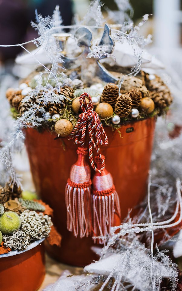 Close Up Photography Of Pine Cone In Tassel Bucket photo