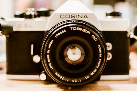 Black And Gray Cosina 35 Mm Film Camera photo